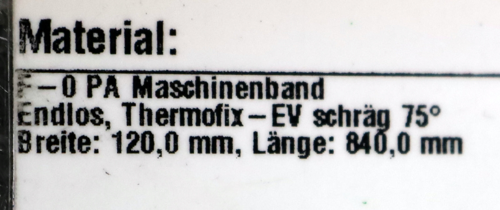 Bild des Artikels Maschinenband-F-0-PA-endlos-verbunden-Thermofix-EV-schräg-75°-Breite-120mm