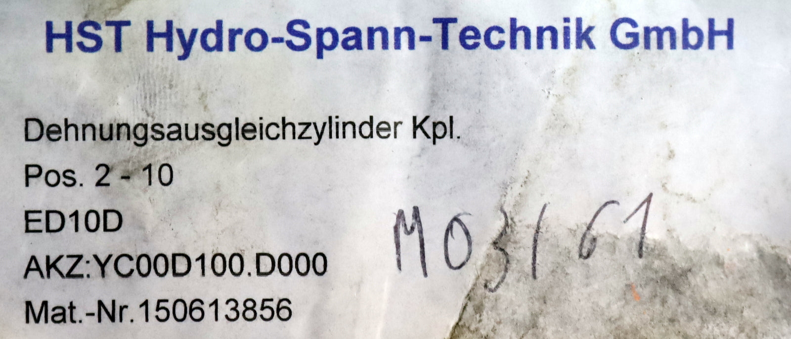 Bild des Artikels HST-HYDRO-SPANN-TECHNIK-Dehnungsausgleichzylinder-komplett-ED10D-Nr.-150613856