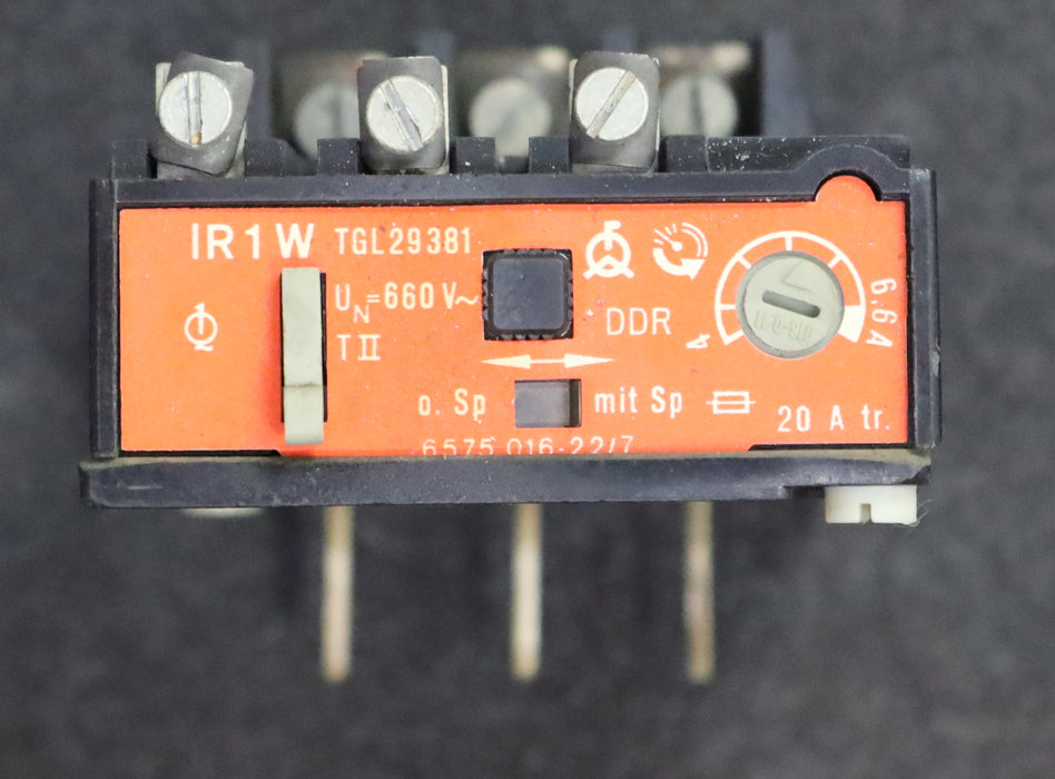 Bild des Artikels DDR-SEO-EAW-Thermisches-Überstromrelais-IR-1-W-4-6,6A-UN=660VAC-gebraucht