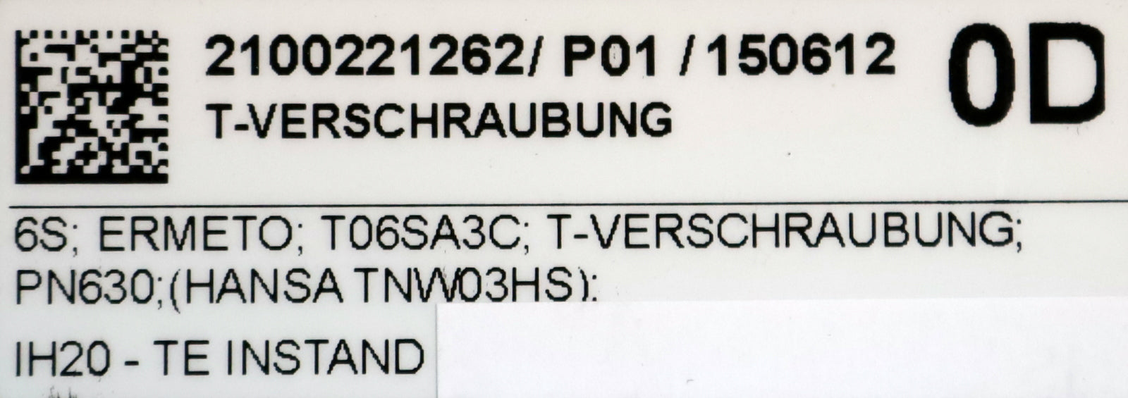 Bild des Artikels ERMETO-13x-T-Verschraubung-Typ:-T06SA3C-PN630-verzinkt-Maße-gesamt-68x43x19,5mm