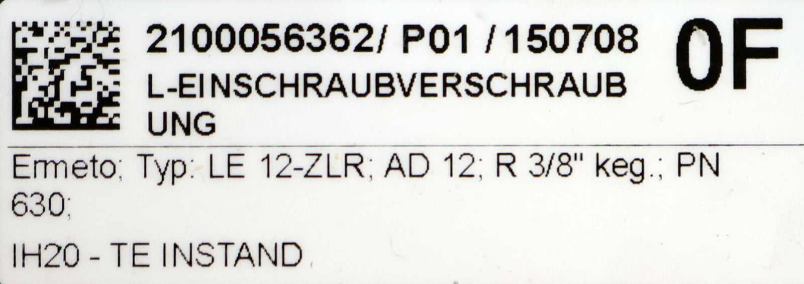 Bild des Artikels ERMETO-3x-L-Einschraubverschraubung-Typ:-LE12-ZLR-R-2/8"-AD12-PN630