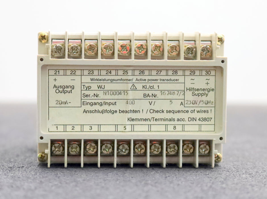 Bild des Artikels Wirkleistungsumformer-Activ-power-transducer-Typ-WJ-Ser.Nr.-N1000415---400V-/-5A