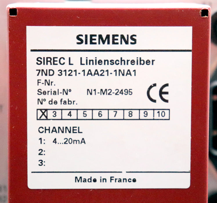 Bild des Artikels SIEMENS-SIREC-L-Linienschreiber-7ND3121-1AA21-1NA1-Version-1-mit-Netzkabel