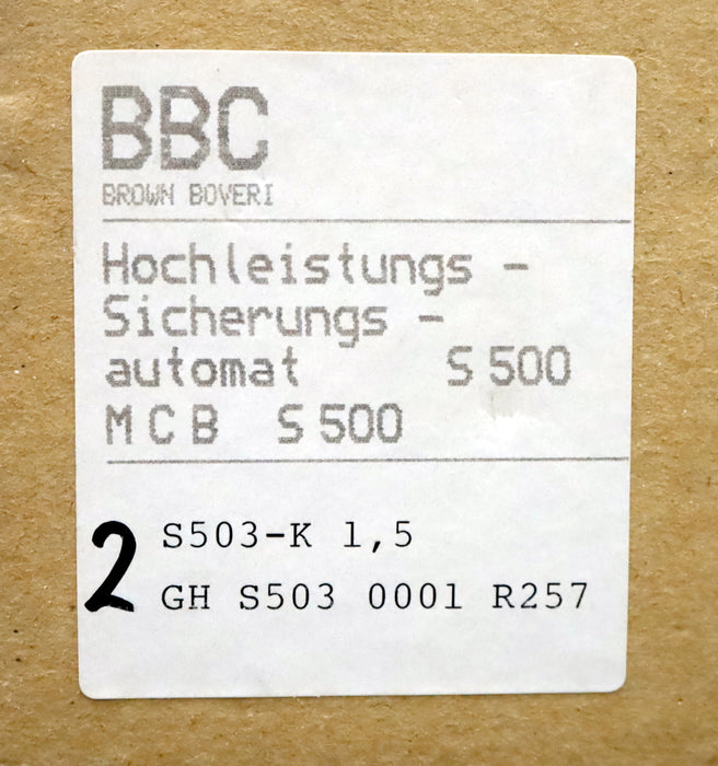 Bild des Artikels ABB-/-BBC-2x-Hochleistungs-Sicherungsautomat-S503-K1,5-1,0-1,5A-380/660VAC