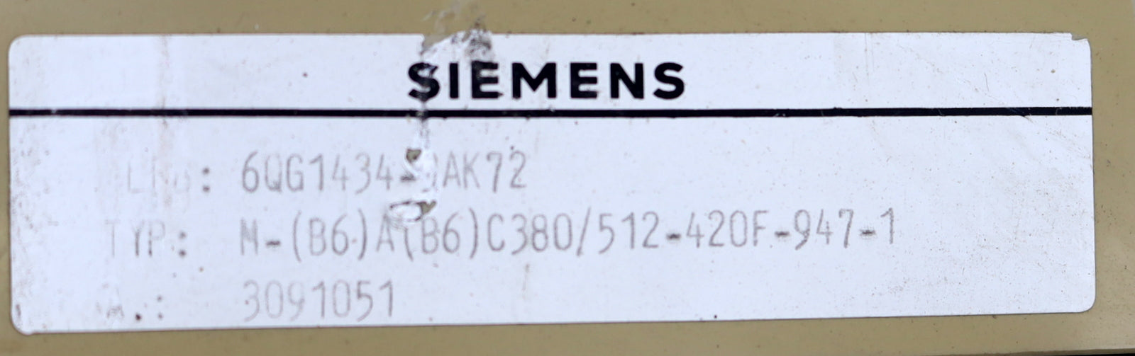 Bild des Artikels SIEMENS-SITOR-Erweiterungsmodul-Thyristorsatz-6QG1434-3AK72-Fab.Nr.-A-3091051