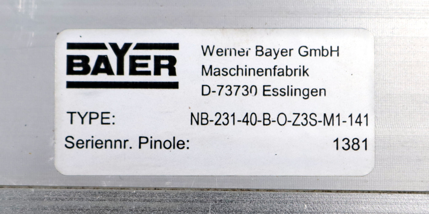 Bild des Artikels BAYER-Einpressspindel-NB-231-40-B-0-Z3S-M1-mit-SIEMENS-Motor-1FK7042-5AK7Z