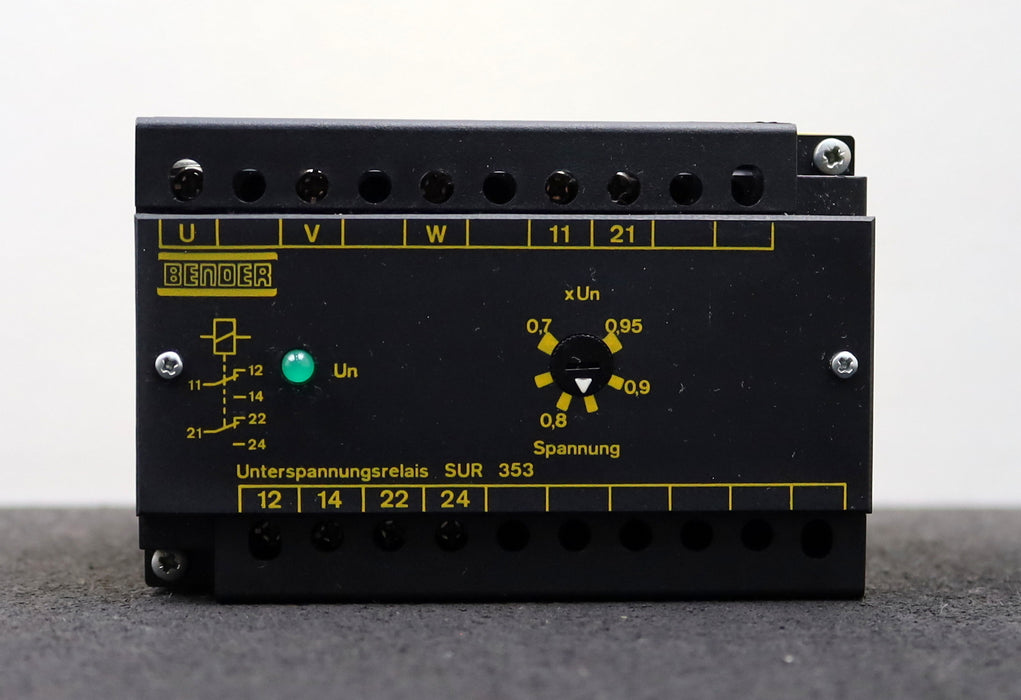 Bild des Artikels BENDER-Unterspannungsrelais-SUR-353-UN-=-400VAC-50/60Hz-Relaiskontakt-250VAC-5A