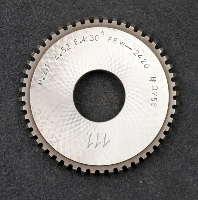 Bild des Artikels Scheibenschneidrad-für-Zahnwellen-DIN5480-m=2,1mm-EGW-30°-Z=52-Ø-100x11xØ1-1/4"