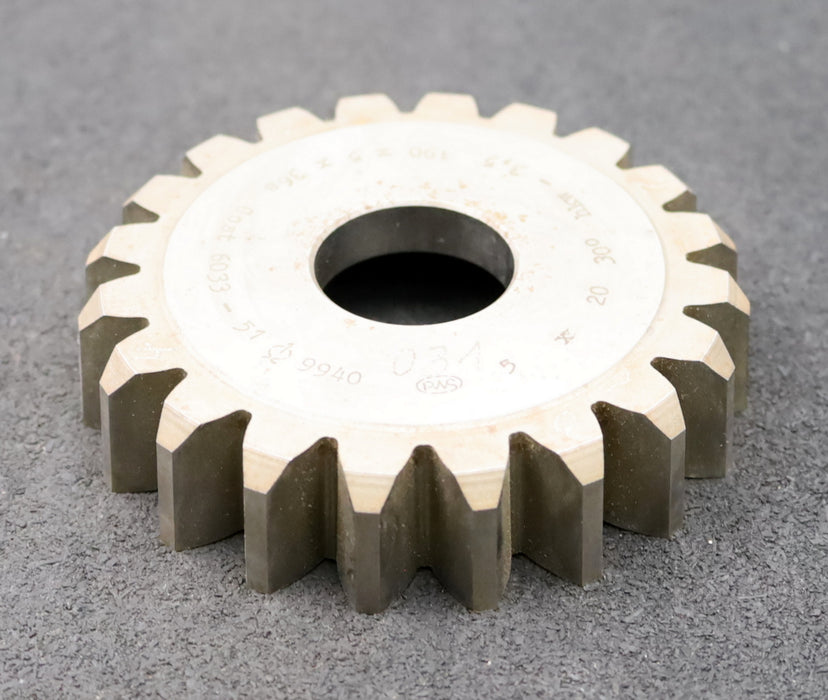 Bild des Artikels PWS-Scheibenschneidrad-für-Zahnwellen-DIN5480-m=5mm-EGW-30°-Z=20-Ø109x24xØ1-1/4"