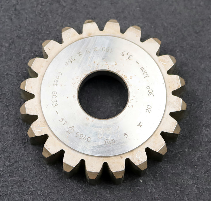 Bild des Artikels PWS-Scheibenschneidrad-für-Zahnwellen-DIN5480-m=5mm-EGW-30°-Z=20-Ø109x24xØ1-1/4"