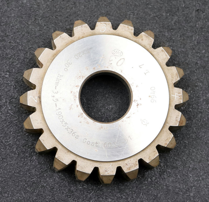 Bild des Artikels PWS-Scheibenschneidrad-für-Zahnwellen-DIN5480-m=5mm-EGW-30°-Z=20-Ø109x21xØ1-1/4"