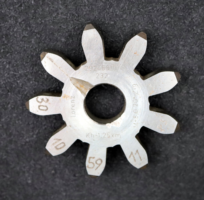 Bild des Artikels LORENZ-Scheibenschneidrad-gear-shaper-m=-8mm-EGW=-20°-Z=-9-Kh=-1,25xm-gebraucht