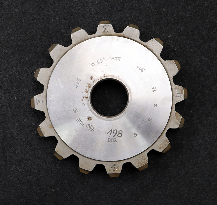 Bild des Artikels PWS-Scheibenschneidrad-gear-shaper-m=-8mm-30°-EGW-Z=16-hkw-0,65m-Ø139x21xØ1-1/4"