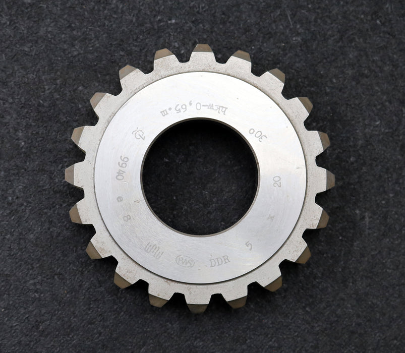 Bild des Artikels PWS-Scheibenschneidrad-gear-shaper-m=-5mm-30°-EGW-Z=20-hkw-0,65m-Ø108x21xØ1-3/4"