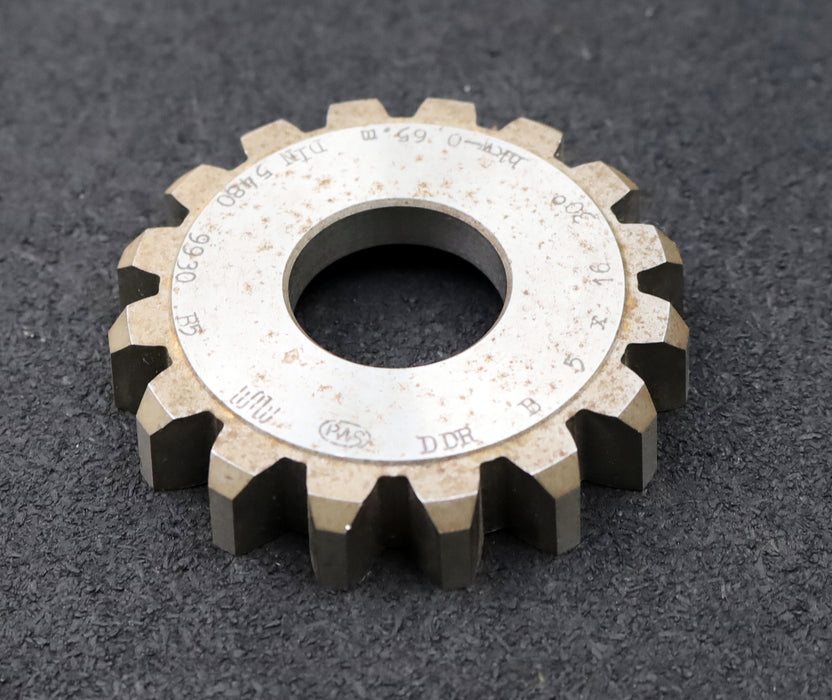 Bild des Artikels PWS-Scheibenschneidrad-gear-shaper-m=-5mm-30°-EGW-Z=-16-hkw-0,65m-Ø87x17xØ1-1/4"