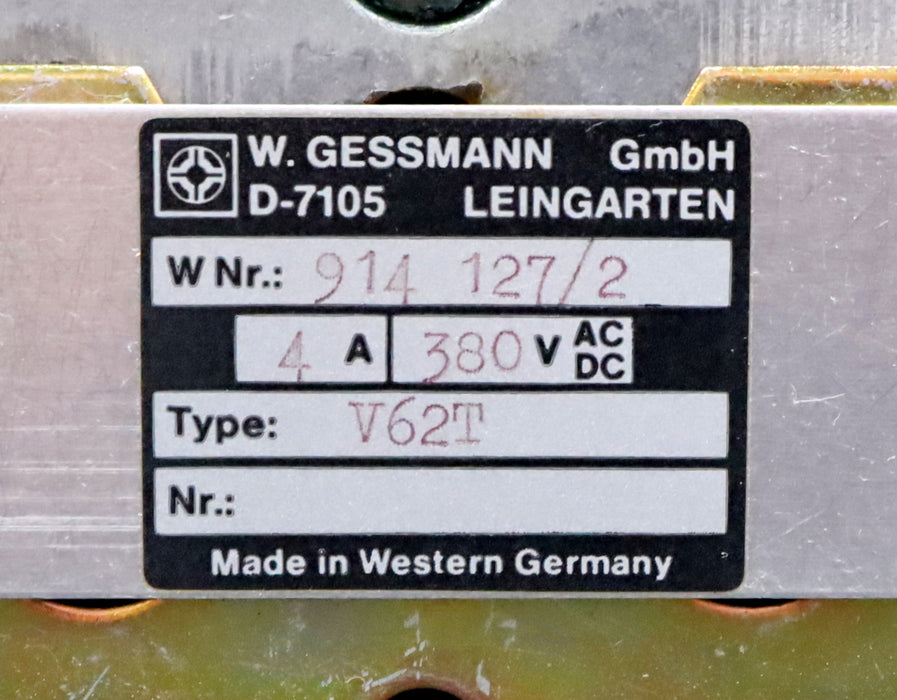 Bild des Artikels W.GESSMANN-Doppel-Meisterschalter-V62T-WNr.:-914127/2-380V-4A-unbenutzt