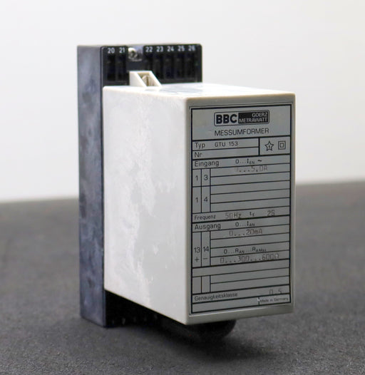 Bild des Artikels BBC-Messumformer-GTU-153-Eingang:-0-5,0A-Frequenz-50Hz-ter-2S-Ausgang:-0-20mA