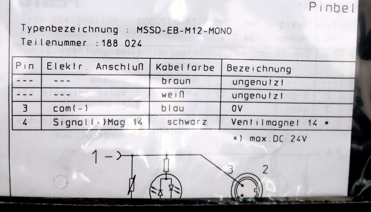 Bild des Artikels FESTO-Steckdose-MSSD-EB-M12-MONO-Art.Nr.-188024-unbenutzt-in-OVP