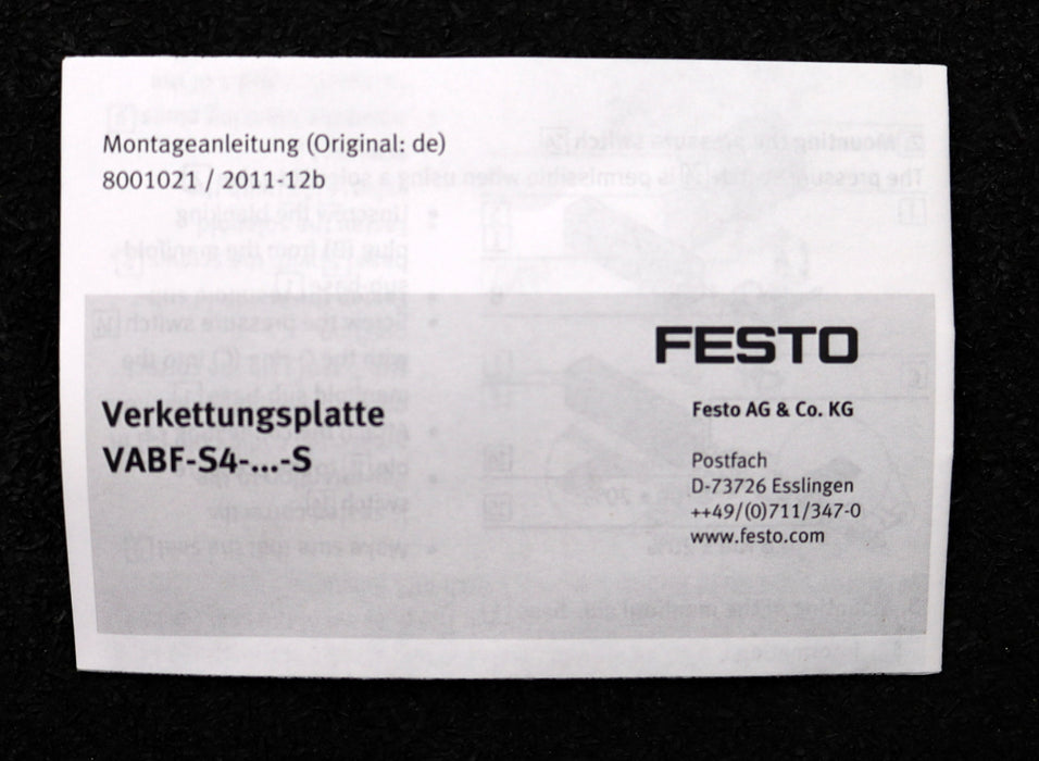 Bild des Artikels FESTO-Zwischenplatte-VABF-S4-2-S-Art.Nr.-573200-p.max-10bar-145psi