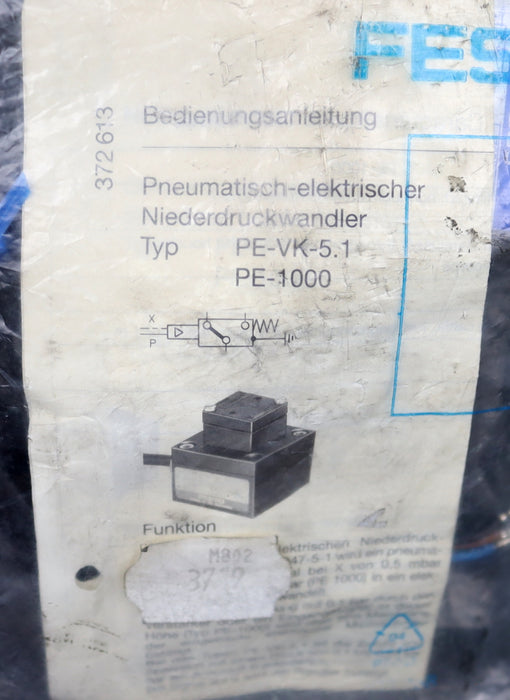 Bild des Artikels FESTO-Pneumatisch-elektrischer-Niederdruckwandler-PE-1000-Art.Nr.-3719