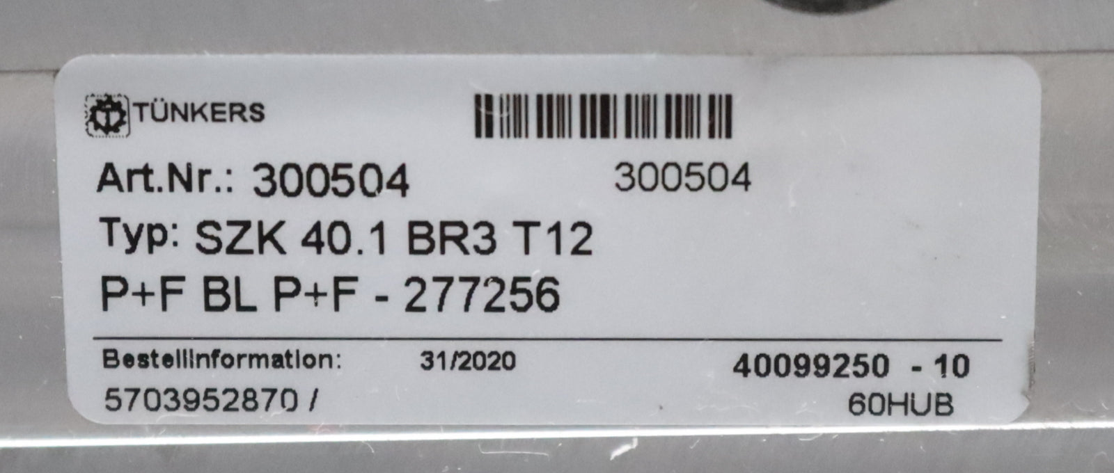 Bild des Artikels TÜNKERS-Stiftziehzylinder-SZK-40.1-BR3-T12-Kolben-Ø-40mm--max.-6bar