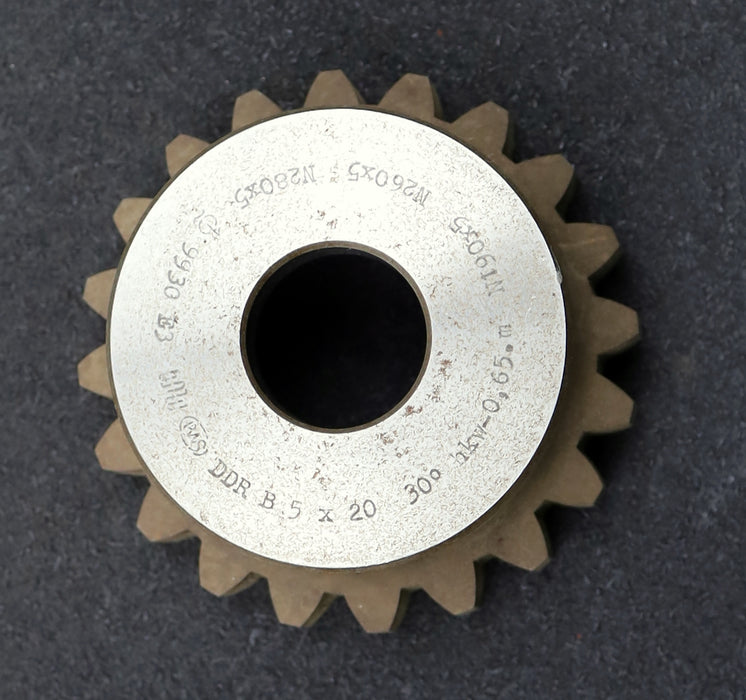 Bild des Artikels PWS-Glockenschneidrad-für-Zahnwellen-DIN5480-m=5mm-EGW-30°-Z=20-Ø109x45xØ1-1/4"