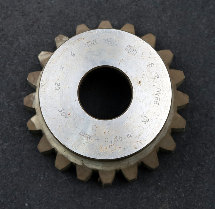 Bild des Artikels PWS-Glockenschneidrad-für-Zahnwellen-DIN5480-m=5mm-EGW-30°-Z=20-Ø107x42xØ1-1/4"