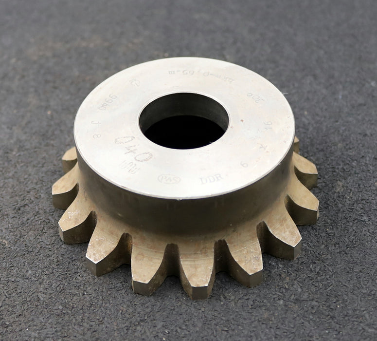 Bild des Artikels PWS-Glockenschneidrad-für-Zahnwellen-DIN5480-m=6mm-EGW-30°-Z=16-hkw-0,65m