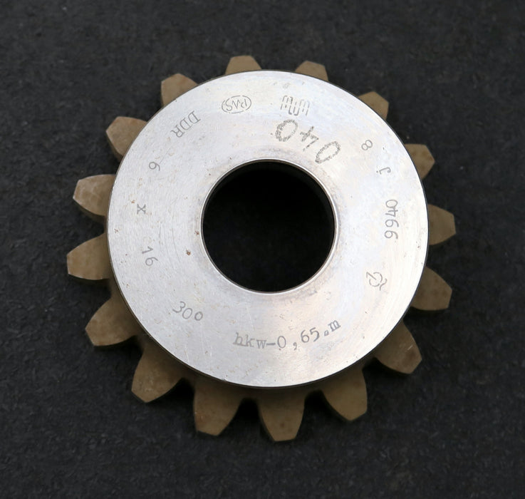 Bild des Artikels PWS-Glockenschneidrad-für-Zahnwellen-DIN5480-m=6mm-EGW-30°-Z=16-hkw-0,65m