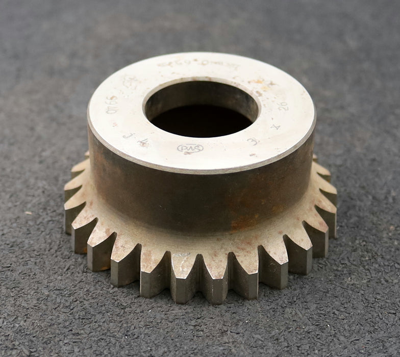 Bild des Artikels PWS-Glockenschneidrad-für-Zahnwellen-DIN5480-m=3mm-EGW-30°-Z=26-Ø82x38xØ1-1/4"