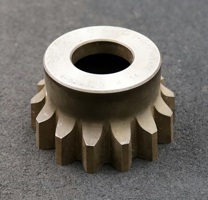 Bild des Artikels PWS-Glockenschneidrad-für-Zahnwellen-DIN5480-m=5mm-EGW-30°-Z=14-hkw-0,65m