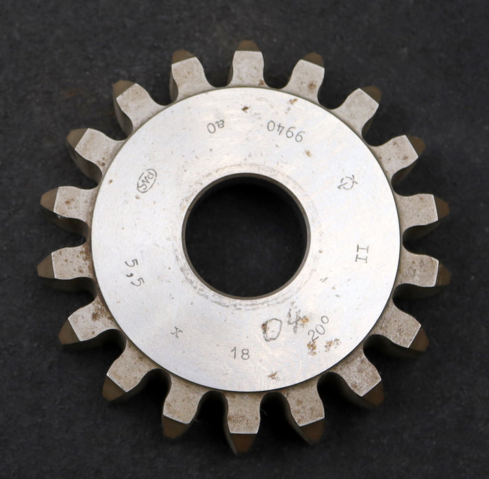 Bild des Artikels PWS-Scheibenschneidrad-m=5,5mm-EGW-20°-Z=18-BP-II-Ø114x22xØ1-1/4"-gebraucht