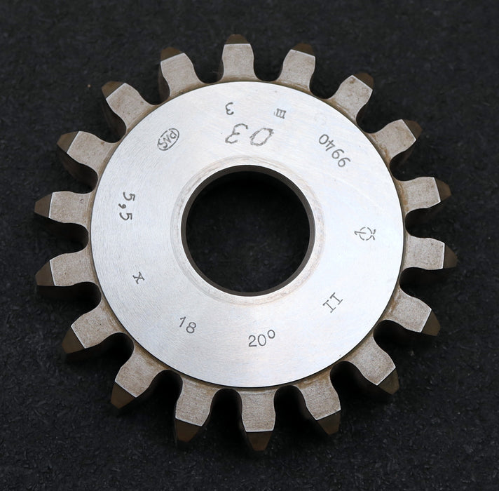 Bild des Artikels PWS-Scheibenschneidrad-m=5,5mm-EGW-20°-Z=18-BP-II-Ø114x20xØ1-1/4"-gebraucht