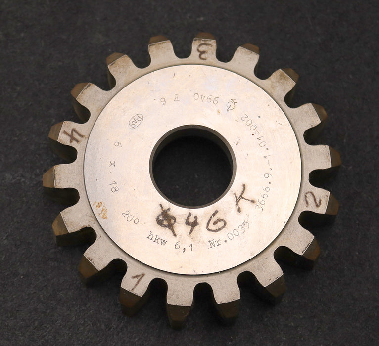 Bild des Artikels PWS-Scheibenschneidrad-gear-shaper-m=-6mm-EGW-20°-Z=-18-hkw-6,1-gebraucht