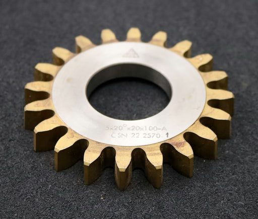 Bild des Artikels TOS-Scheibenschneidrad-gear-shaper-m=-5mm-EGW-20°-Z=-20-Ø112x15xØ1-3/4"