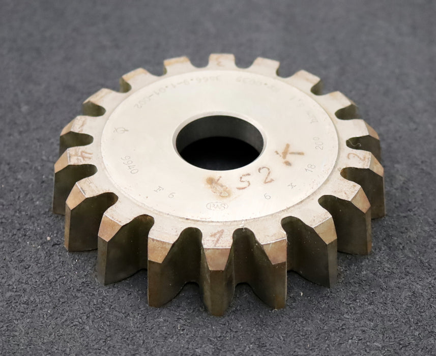 Bild des Artikels PWS-Scheibenschneidrad-gear-shaper-m=6mm-EGW-20°-Z=18-hkw-6,1-Ø125x26xØ1-1/4"