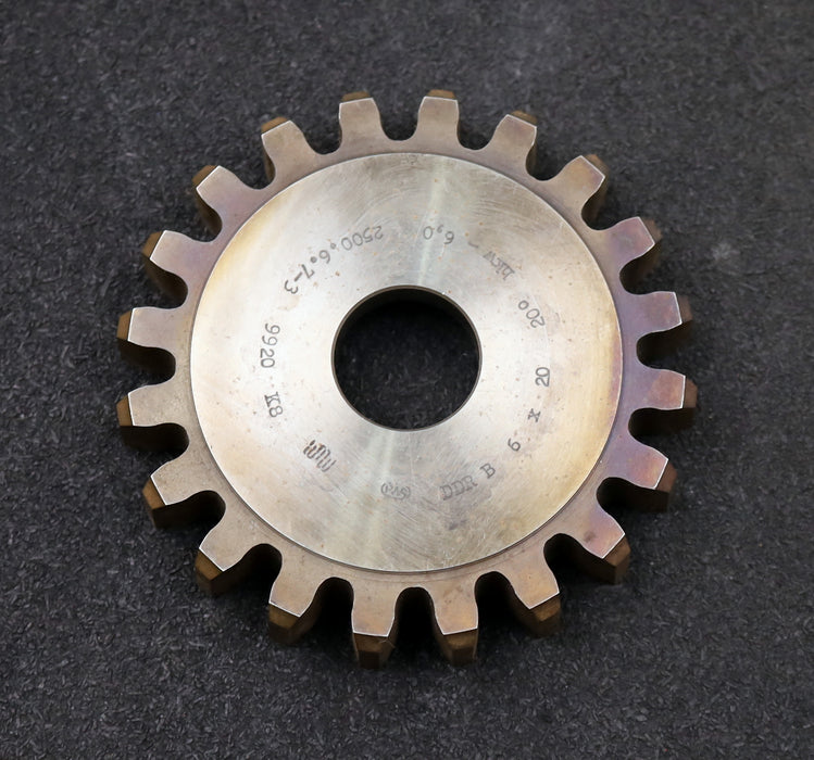 Bild des Artikels PWS-Scheibenschneidrad-gear-shaper-m=-6mm-EGW-20°-Z=-20-hkw-6,0-Ø132x20xØ1-1/4"