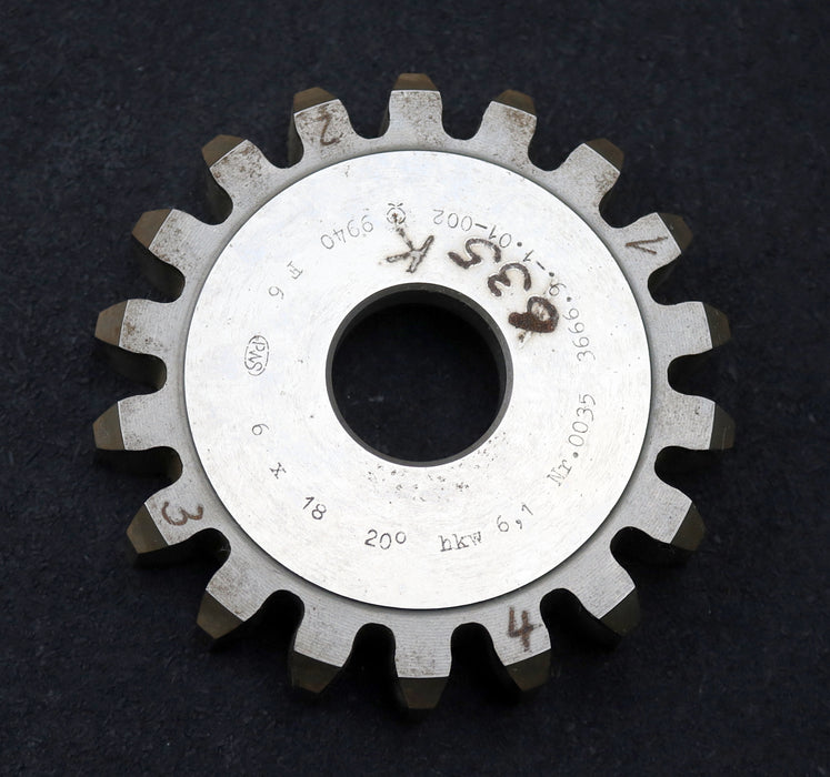 Bild des Artikels PWS-Scheibenschneidrad-gear-shaper-m=-6mm-EGW-20°-Z=-18-hkw-6,1-Ø125x25xØ1-1/4"