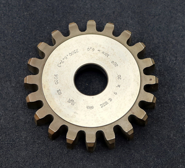 Bild des Artikels PWS-Scheibenschneidrad-gear-shaper-m=-6mm-EGW-20°-Z=-20-hkw-6,0-Ø132x22xØ1-3/4"