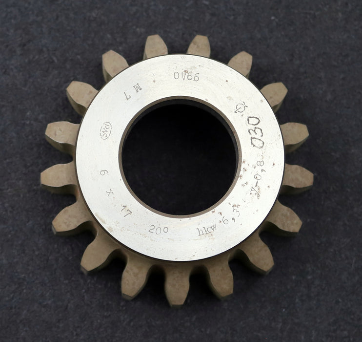 Bild des Artikels PWS-Glockenschneidrad-gear-shaper-m=-6mm-EGW-20°-Z-=17-hkw=6,3-Ø116x49xØ1-3/4"