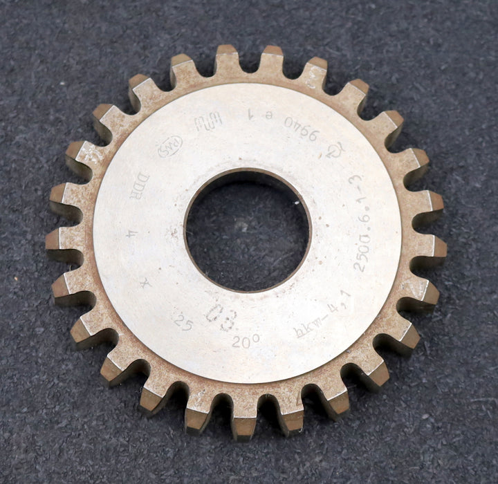 Bild des Artikels PWS-Scheibenschneidrad-gear-shaper-m=4mm-EGW-20°-Z=25-hkw-4,1-Ø106x15xØ1-1/4"