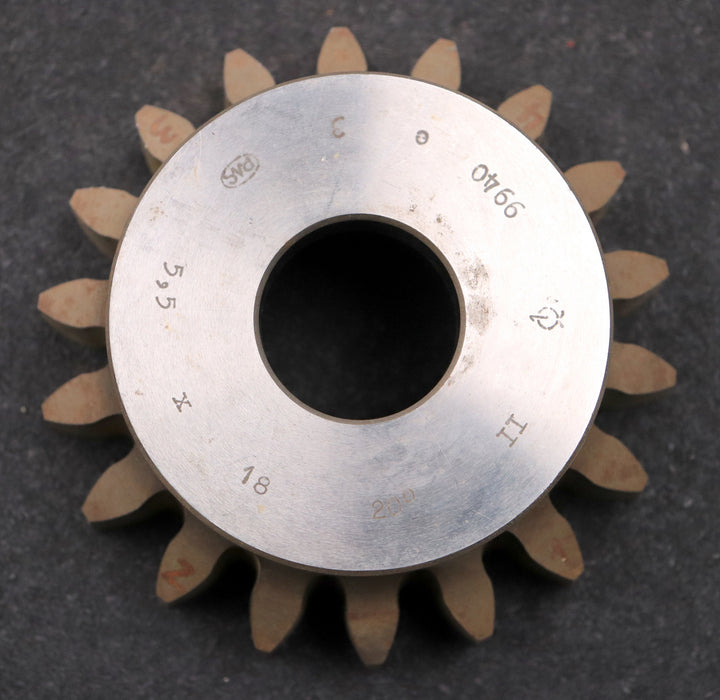 Bild des Artikels PWS-Glockenschneidrad-gear-shaper-m=-5,5mm-EGW-20°-Z=-18-BP-II-Rest=-16mm