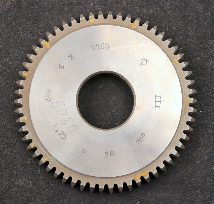 Bild des Artikels PWS-Scheibenschneidrad-m=-1,75mm-EGW-20°-Z=-58-BP-III-Ø105x15xØ1-1/4"-gebraucht