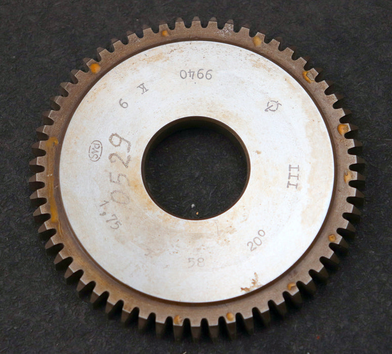 Bild des Artikels PWS-Scheibenschneidrad-m=-1,75mm-EGW-20°-Z=-58-BP-III-Ø105x11xØ1-1/4"-gebraucht