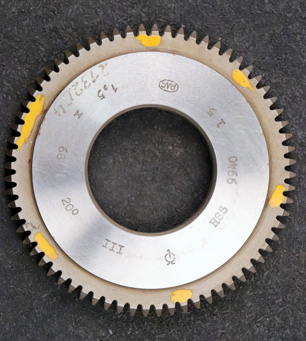 Bild des Artikels PWS-Scheibenschneidrad-m=-1,5mm-EGW-20°-Z=-68-BP-III-Ø106x14xØ1-3/4"-gebraucht