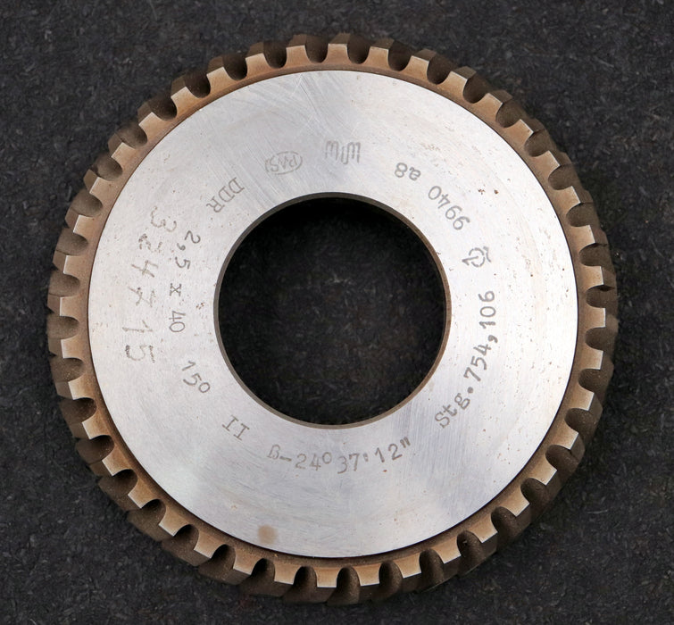 Bild des Artikels PWS-Scheibenschneidrad-mit-Treppenschliff-m=-2,5mm-15°-EGW-Z=-40-Ø118x21xØ1-3/4"