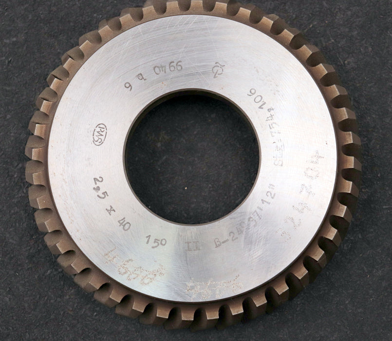 Bild des Artikels PWS-Scheibenschneidrad-mit-Treppenschliff-m=-2,5mm-15°-EGW-Z=-40-Ø118x20xØ1-3/4"