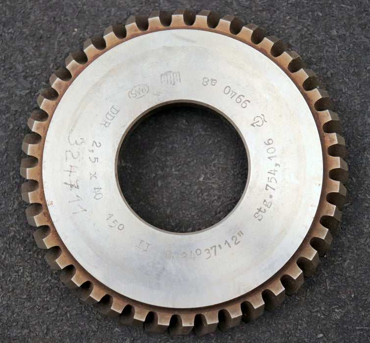 Bild des Artikels PWS-Scheibenschneidrad-mit-Treppenschliff-m=-2,5mm-15°-EGW-Z=-40-Ø118x17xØ1-3/4"