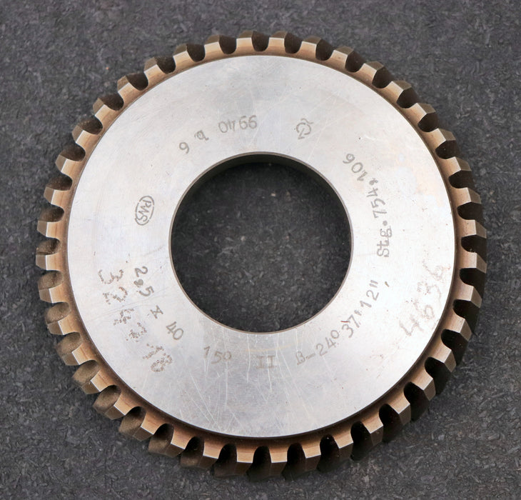 Bild des Artikels PWS-Scheibenschneidrad-mit-Treppenschliff-m=-2,5mm-15°-EGW-Z=-40-Ø118x19xØ1-3/4"