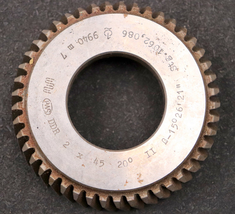 Bild des Artikels PWS-Scheibenschneidrad-mit-Treppenschliff-m=-2mm-EGW-20°-Z=-45-ß-15°26'21"-BP-II